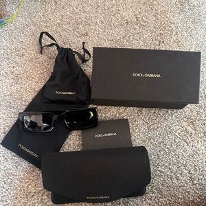 Dolce & Gabbana Black Sunglasses with Chain